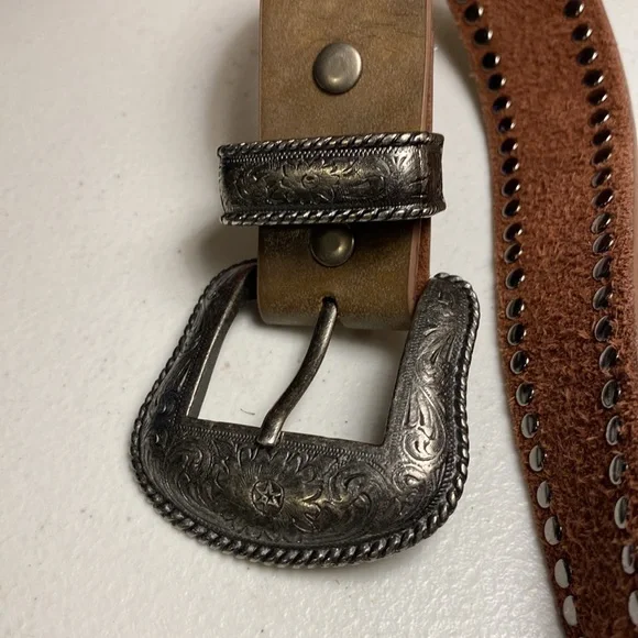 Women’s Rhinestone Border Leather Belt - Picture 3 of 7
